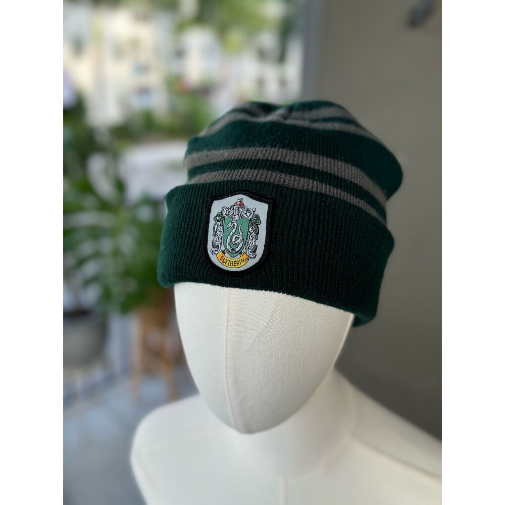 Harry Potter Slytherin Serpent Green Cuffed Knitted Beanie Hat